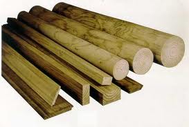 Vigas de madera redondas- –